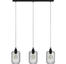 Lumină suspendată cu trei abajururi din plasă de sârmă