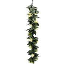 Ghirlandă artificială cu frunze și flori pentru decor
