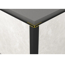 Colț cu șină de faianță, faianță și plintă