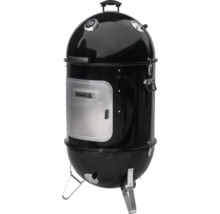 Grătar vertical negru Tenneker cu indicator de temperatură și ușă argintie