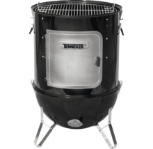 Grătar sferic negru cu ușă și logo Tenneker.