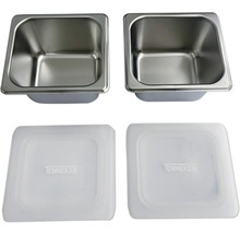 Două recipiente din oțel inoxidabil cu capac marca Tenneker