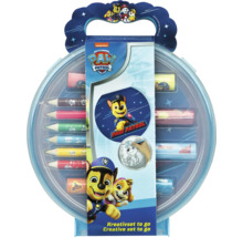Set creativ la pachet cu motive Paw Patrol, creioane și planșe de colorat