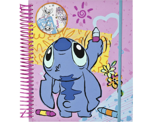 Caiet cu motiv Stitch și legare spiralată