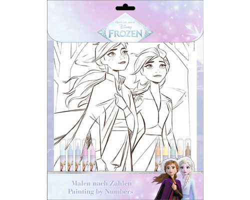 Set Disney Frozen Pictură după numere cu personajele Anna și Elsa