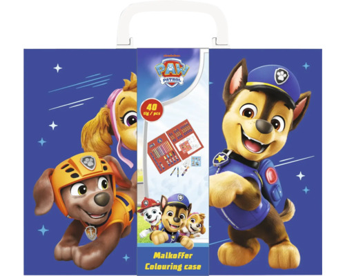Valiză de colorat Paw Patrol cu 40 de piese