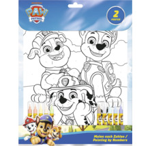 Set de pictură după numere cu două postere pentru colorarea personajelor Paw Patrol.