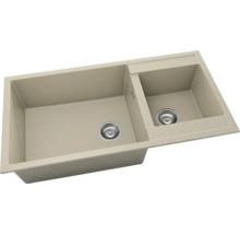 Chiuvetă cu două cuve și armătură de scurgere