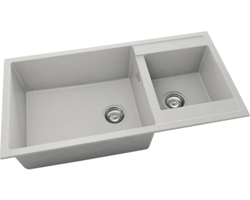 Chiuvetă cu două cuve și set de scurgere