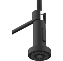 Baterie de bucătărie neagră cu furtun de pulverizare