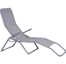 Șezlong de grădină reglabil din metal și material textil