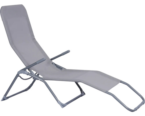 Șezlong de grădină reglabil din metal și material textil