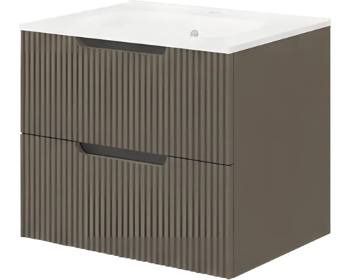 Dulap de bază pentru lavoar cu două sertare și lavoar aplicat