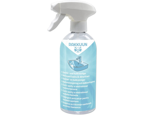 Detergent anticalcar pentru instalații sanitare în sticlă cu pulverizator