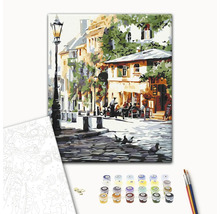 Set de pictură pe numere cu motivul unei scene stradale