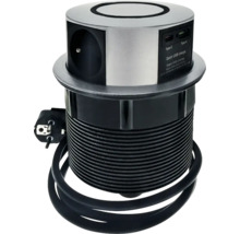 Priză retractabilă cu porturi USB și cablu de alimentare