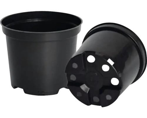 Set ghivece pentru răsaduri Ø 12 cm H 9 cm negru 24 buc. Două ghivece de flori din plastic