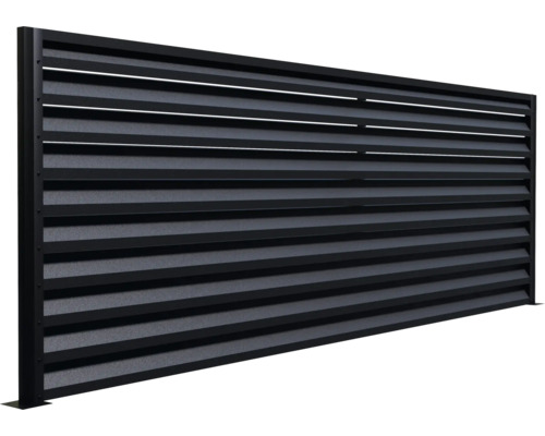 Gard metalic cu lamele orizontale pentru grădină
