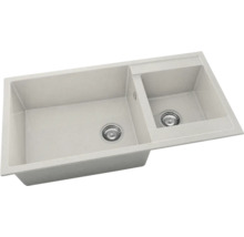 Chiuvetă de bucătărie cu două cuve și armătură de scurgere