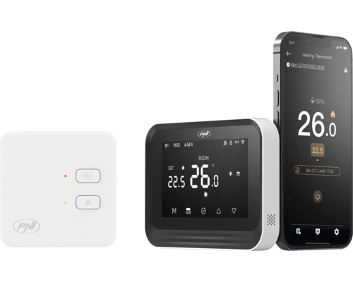 Set termostat inteligent cu afișaj și control prin aplicație