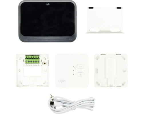 Termostat radiator inteligent FNI Smart Home cu ecran, montaj încastrat, cablu USB