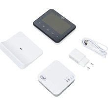 Set termostat robinet radiator WiFi PNI CT36 cu termostat, receptor, senzor, sursa de alimentare si cablu USB