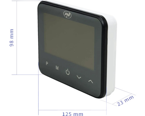 Regulator de încălzire PNI cu dimensiunile 125 mm x 98 mm x 23 mm