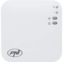 Logo PNI pe o unitate de control albă cu butoane și indicatori LED