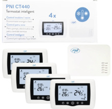 Set termostat inteligent PNI CT440 cu patru termostate și unitate de control pentru reglarea temperaturii