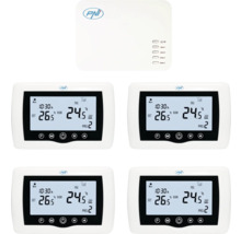 Patru termostate cu afișaj digital și o unitate de control