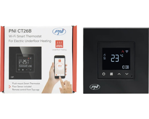 Termostat inteligent PNI CT26B Wi-Fi pentru încălzire electrică prin pardoseală