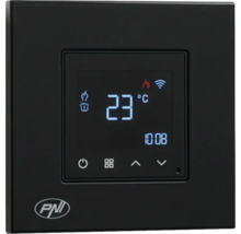Termostat PNI negru cu ecran LCD