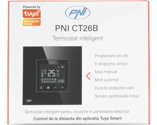 Termostat inteligent PNI CT26B pentru controlul încălzirii electrice în pardoseală