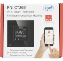 Termostat inteligent PNI CT26B Wi-Fi pentru încălzire electrică prin pardoseală în ambalajul produsului