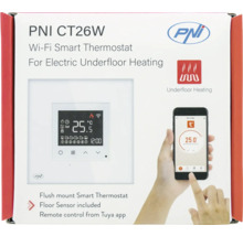 Termostat inteligent PNI CT26W WiFi pentru încălzire electrică prin pardoseală în ambalaj