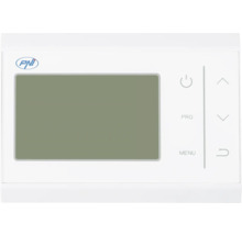 Logo PNI. Termostat de cameră cu afișaj și elemente de control.