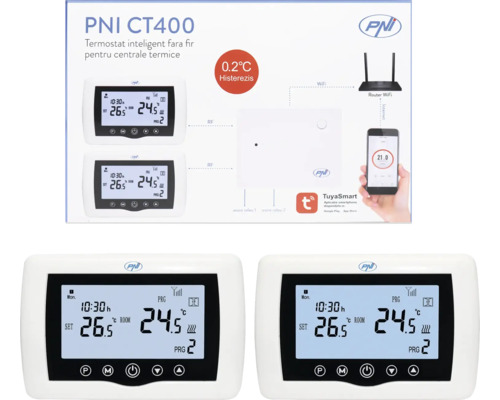 Termostat inteligent PNI CT400 pentru sisteme de încălzire în cutie și două termostate