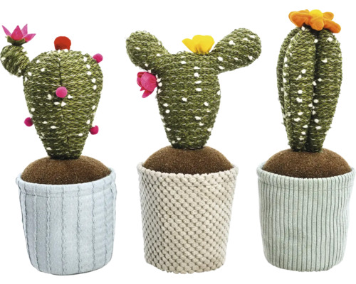 Opritor ușă cactus 39x13 cm, diverse modele și culori Trei cactusi decorativi în ghiveci