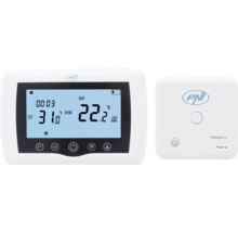 Termostat cu logo PNI cu afișaj digital și panou de control