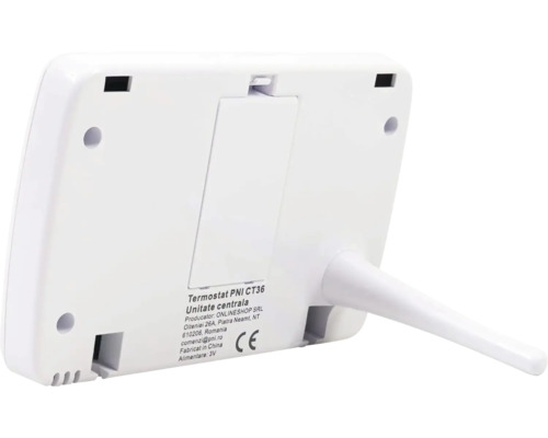 Vedere din spate a unui termostat cu suport