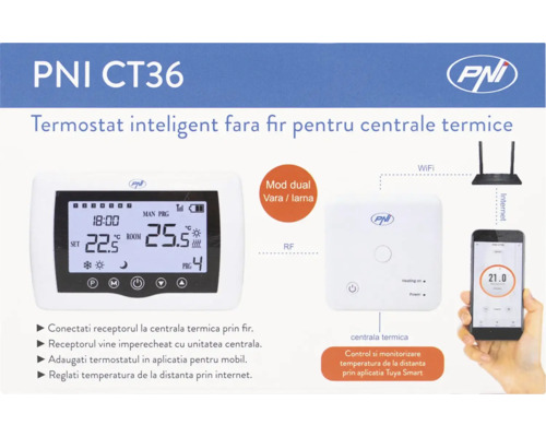 PNI CT36 Termostat inteligent fara fir pentru centrale termice