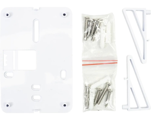Placă de montaj, șuruburi și suporturi pentru rafturi