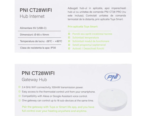 Informații despre hub-ul de internet PNI CT28WIFI