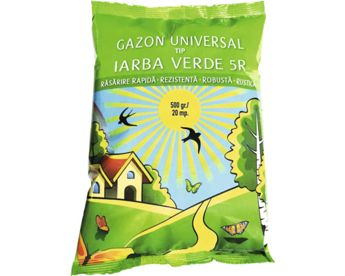 Pachet de semințe de gazon universal, 500 de grame, suficient pentru 20 de metri pătrați