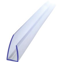 Garnitură de duș transparentă din plastic sub formă de profil U pentru margini de sticlă.
