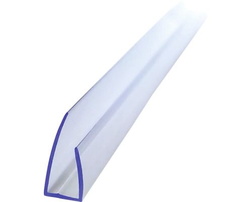Garnitură de duș transparentă din plastic sub formă de profil U pentru margini de sticlă.