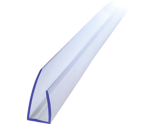 Garnitură transparentă pentru duș din plastic în formă de U pentru margini de sticlă.