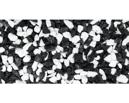 Pietriș decorativ din piatră în alb și negru