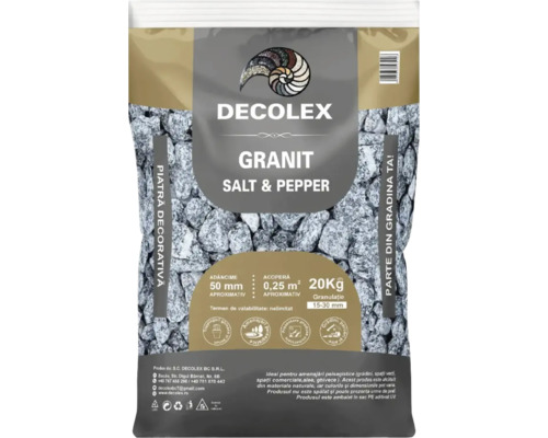 Pietre decorative Dekolex Granit Salt and Pepper într-un ambalaj de 20 kilograme