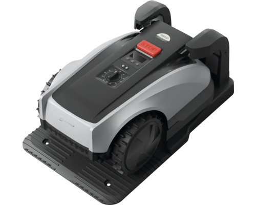 Robot de tuns iarba pe stația de încărcare